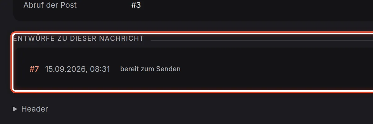 Nahaufnahme – Entwürfe zu dieser Nachricht