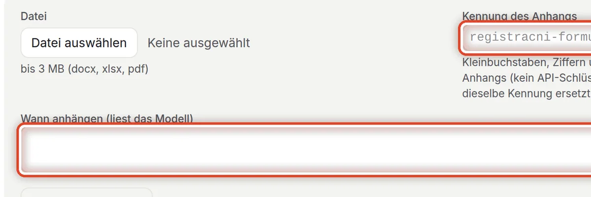 Nahaufnahme – Kennung und Wann anhängen