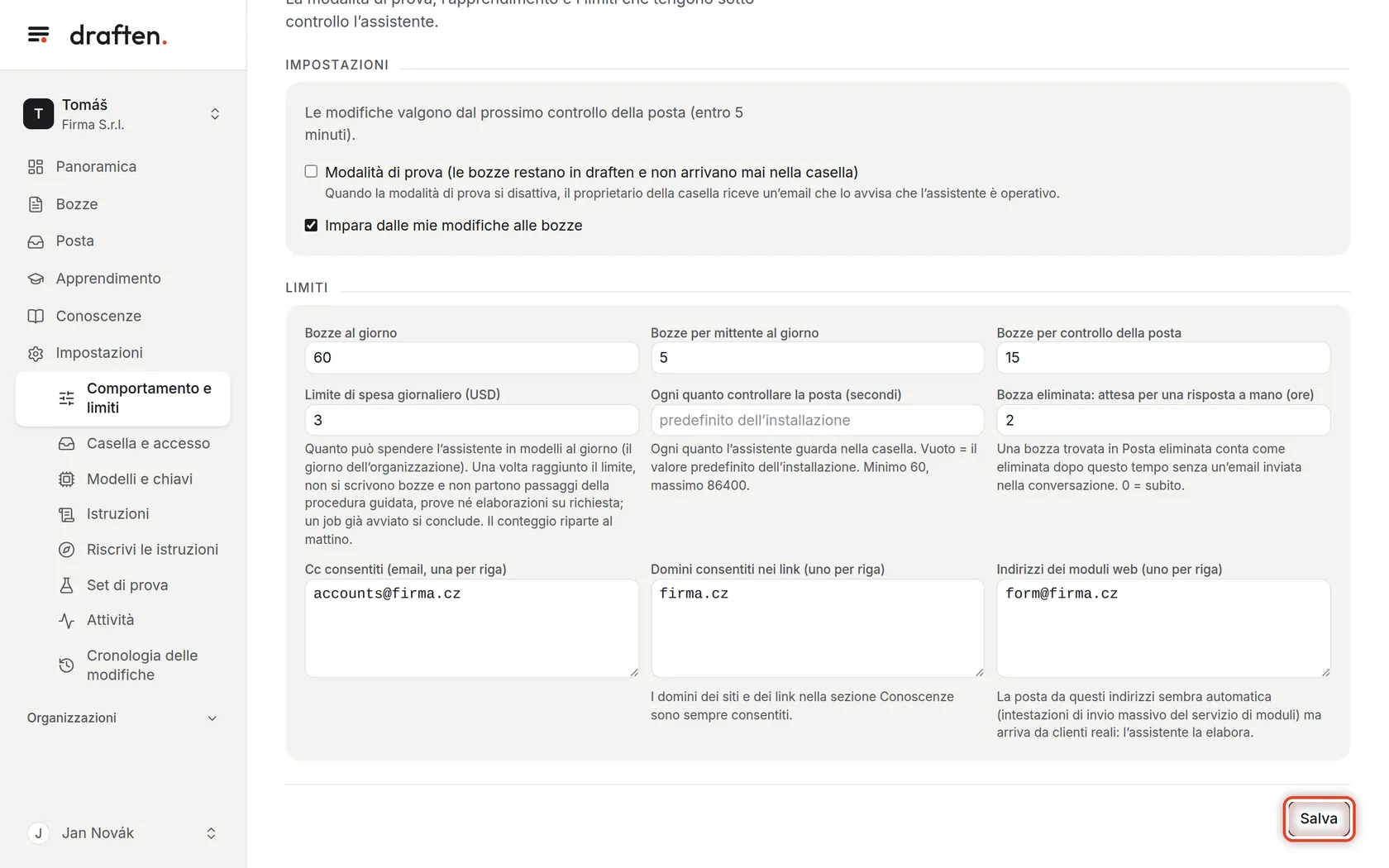 Screenshot del passo 7