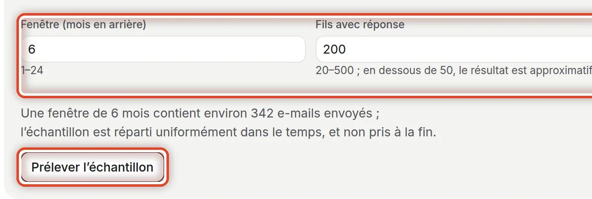 Gros plan – Confirmer la période