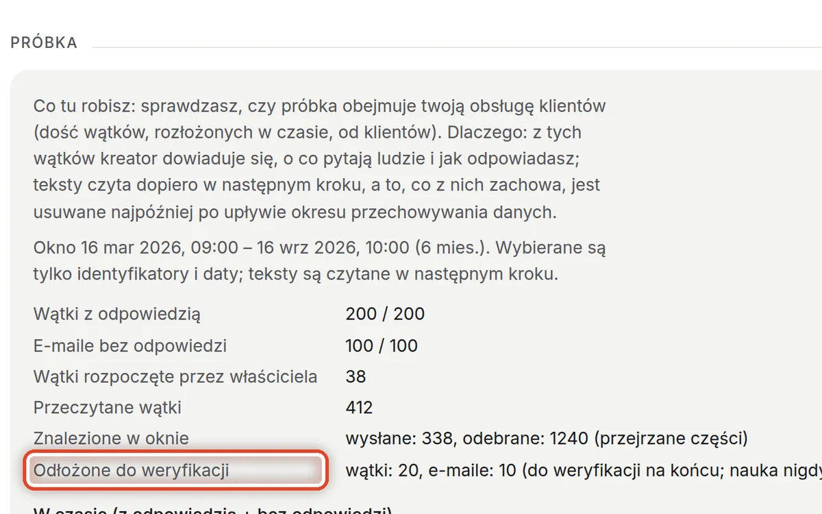 Zbliżenie – Sprawdź próbkę