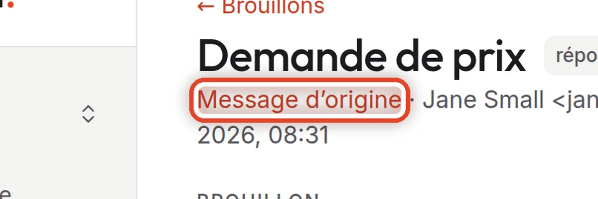 Gros plan – Consulter le message d’origine