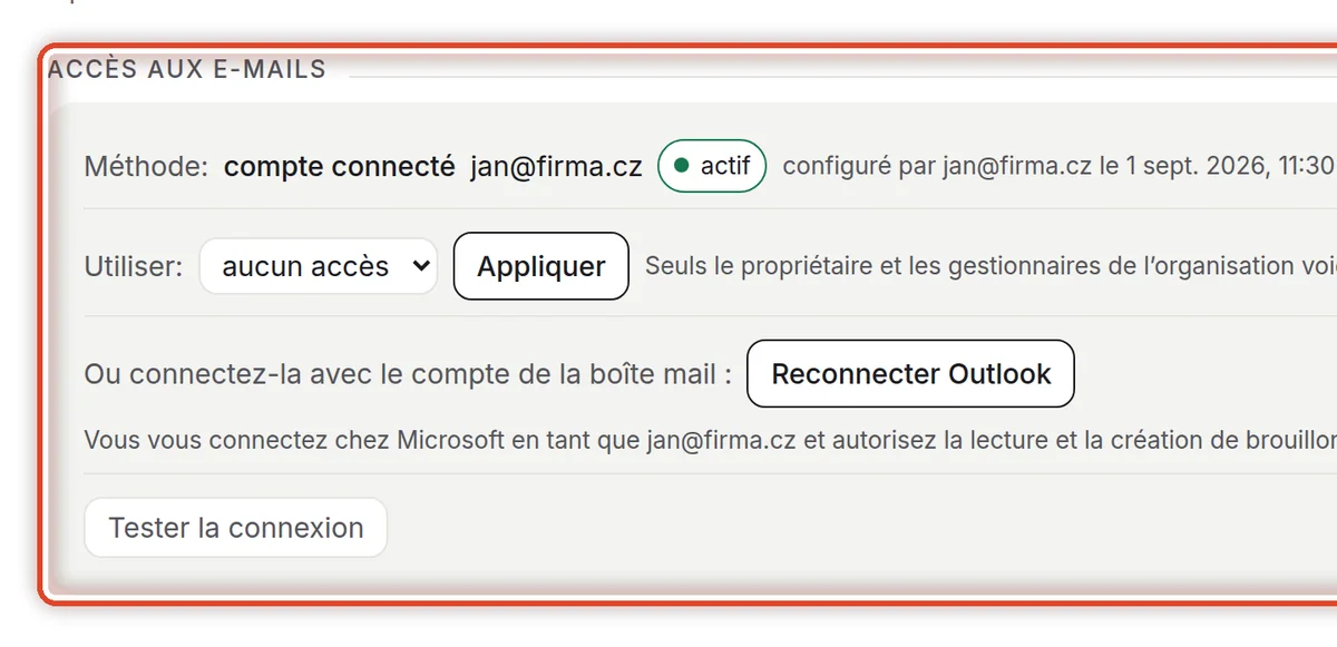 Gros plan – Accès aux e-mails