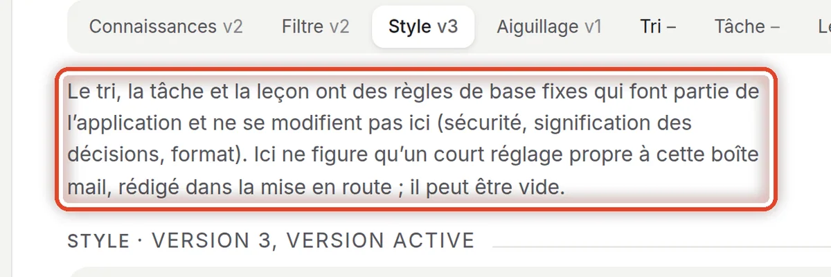 Gros plan – Avancé : les réglages