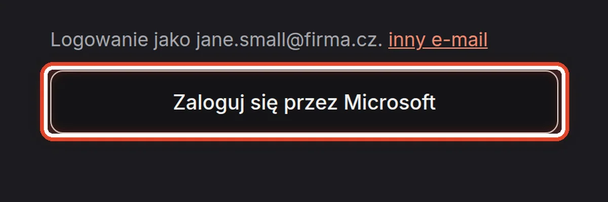 Zbliżenie – Zaloguj się kontem organizacji