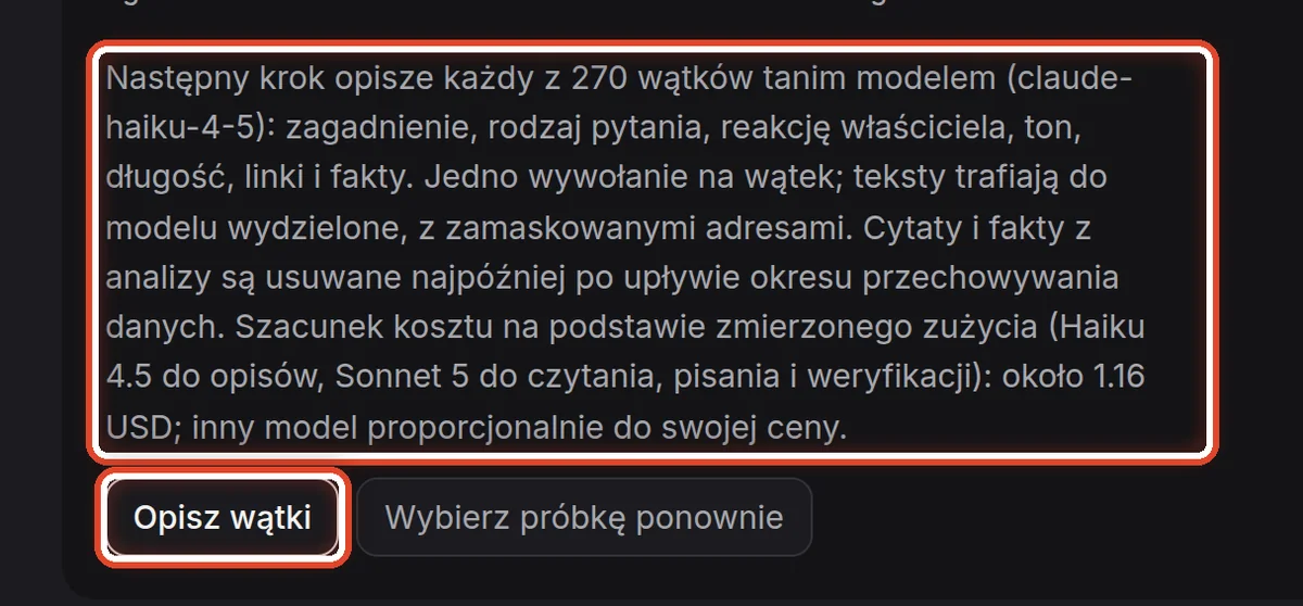 Zbliżenie – Próbka i opis