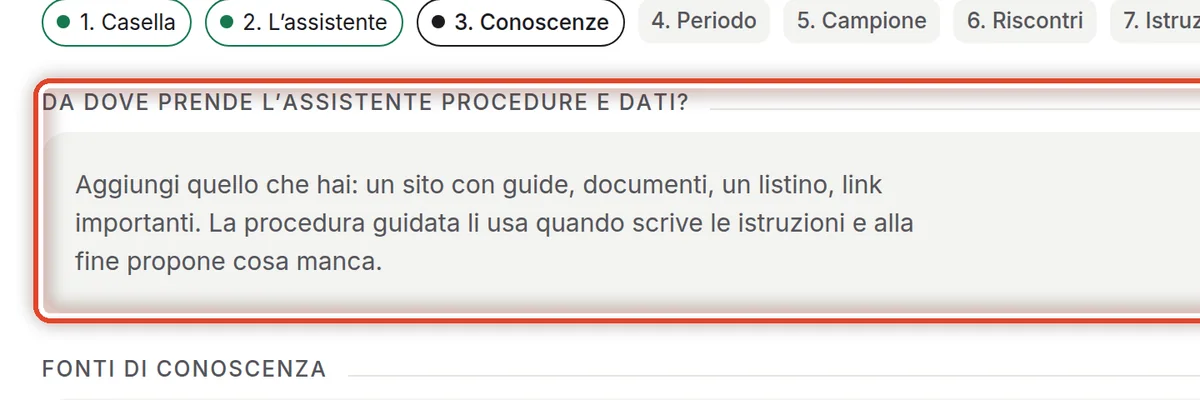 Da vicino – Aggiungi le fonti di conoscenza