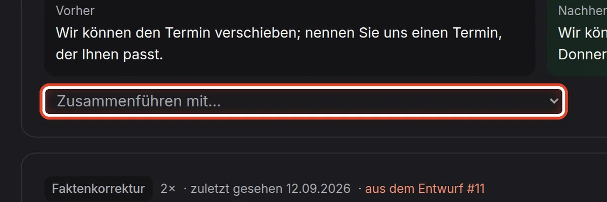 Nahaufnahme – Zwei Vorschläge sagen dasselbe