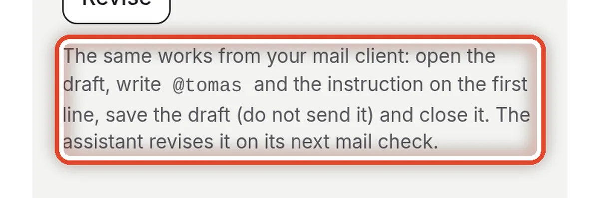 Close up — The same from your mail program