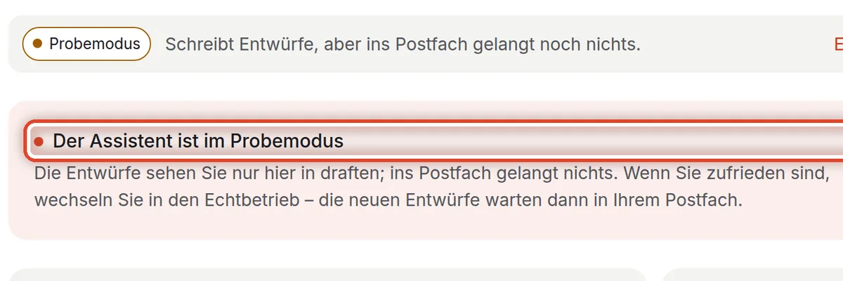 Nahaufnahme – Woran Sie erkennen, dass der Assistent probt