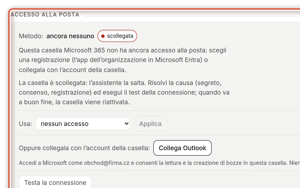 Da vicino – Accesso alla posta