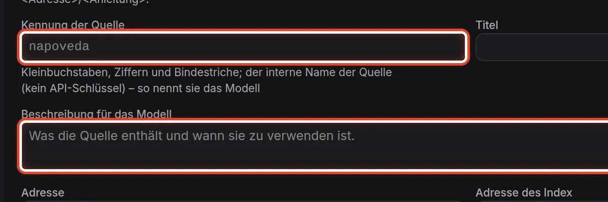 Nahaufnahme – Kennung und Beschreibung