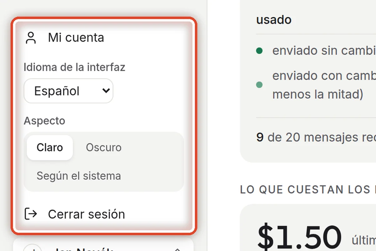 De cerca: Su cuenta