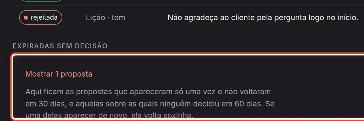 De perto – Expiradas sem decisão