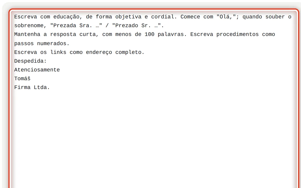 De perto – O texto da instrução
