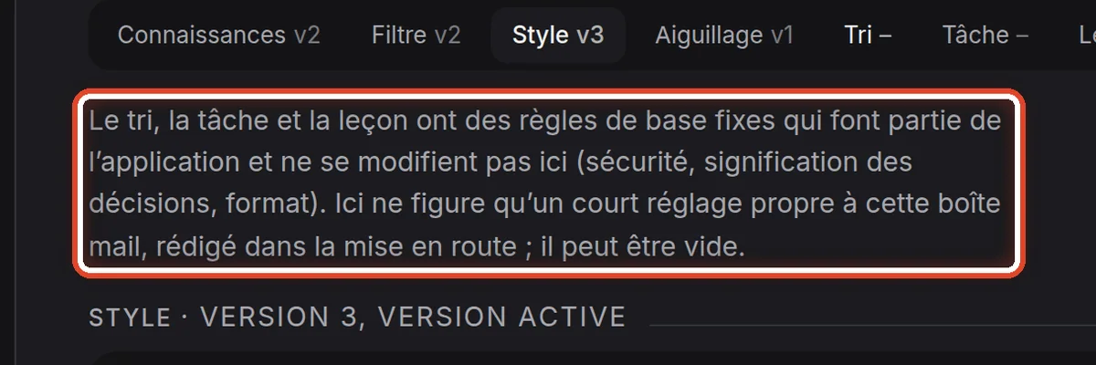 Gros plan – Avancé : les réglages