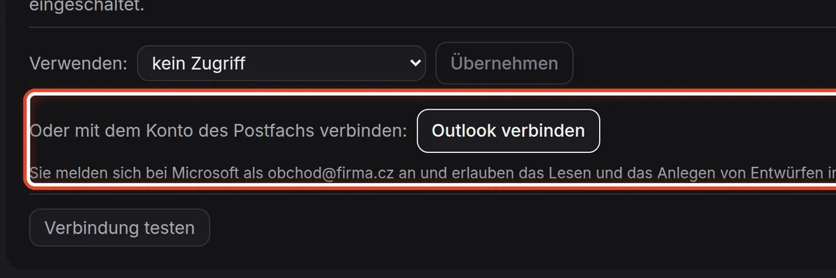 Nahaufnahme – Oder mit dem Konto verbinden