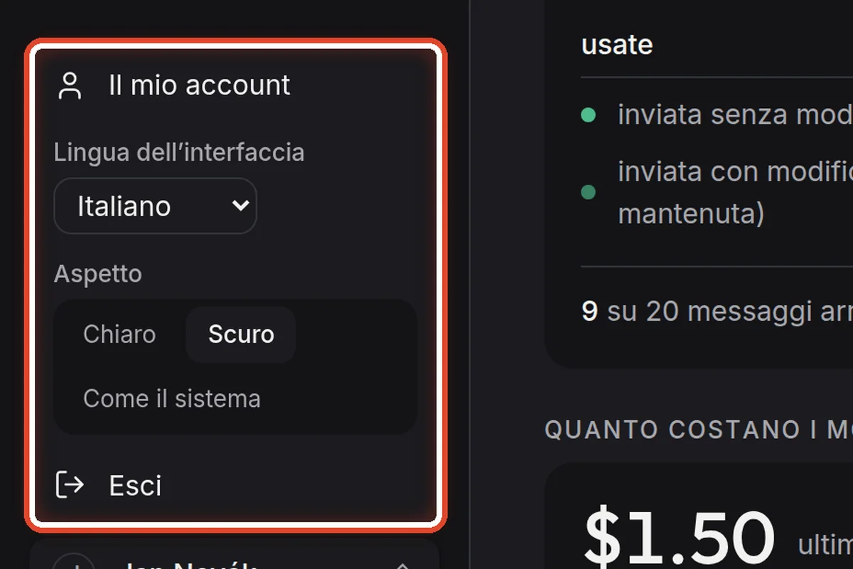Da vicino – Il tuo account