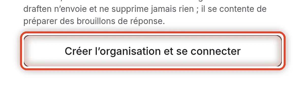 Gros plan – Créer l’organisation
