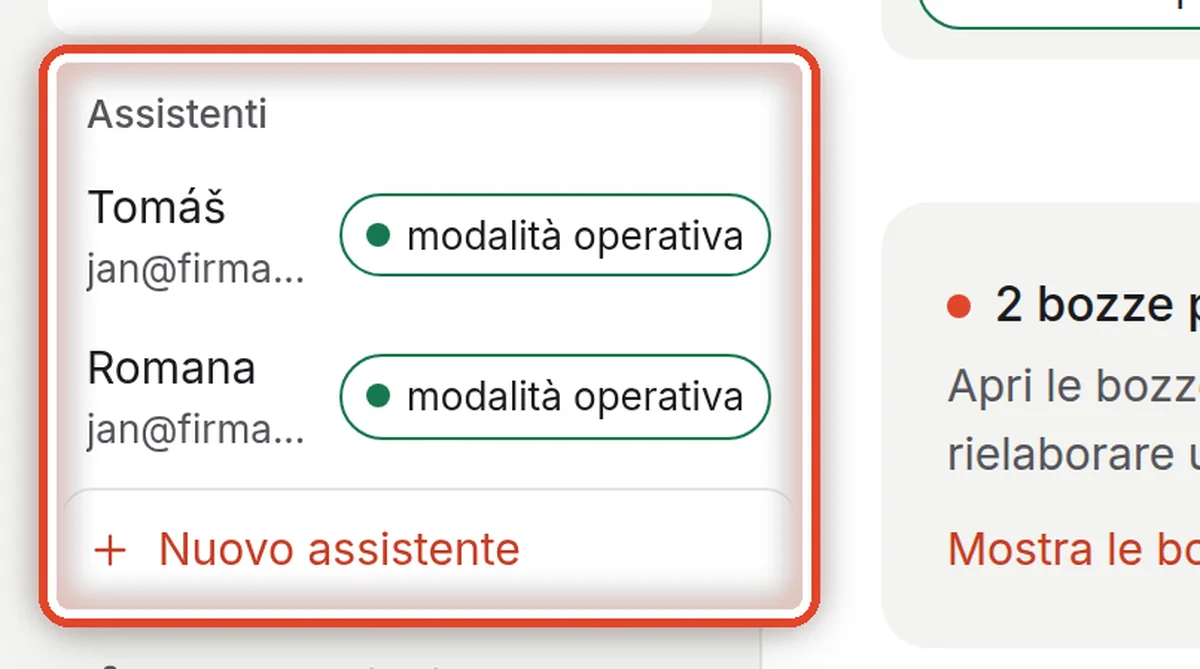 Da vicino – Passare a un altro assistente
