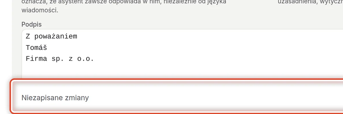 Zbliżenie – Zapisz zmiany