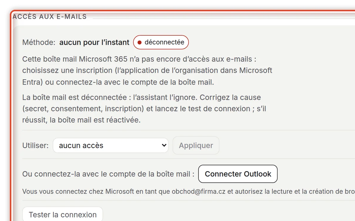 Gros plan – Accès aux e-mails