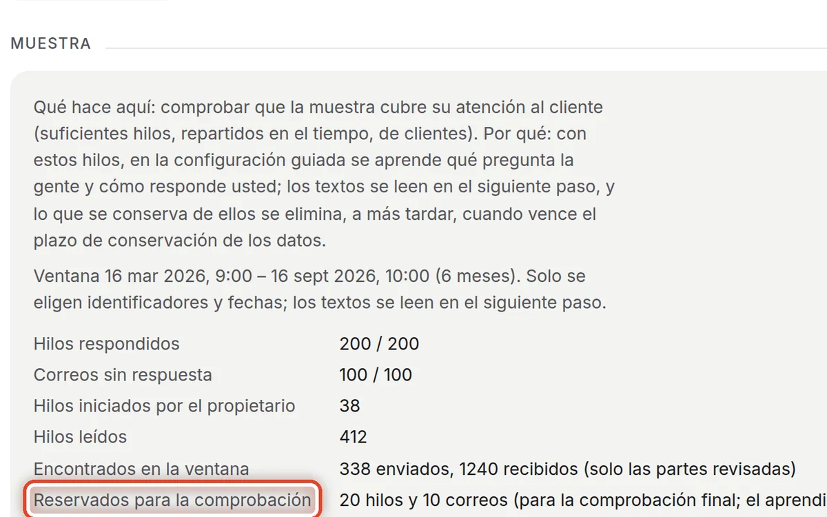 De cerca: Revise la muestra
