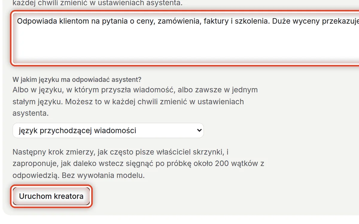 Zbliżenie – Napisz, do czego służy asystent