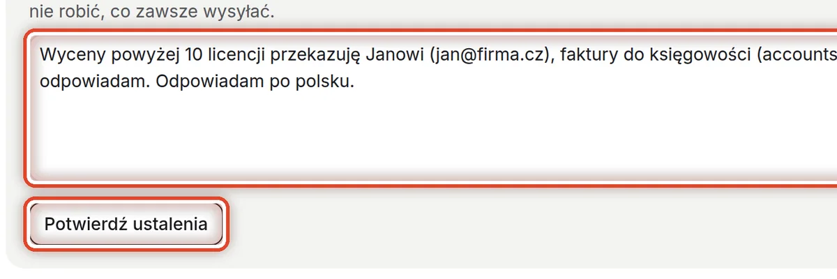 Zbliżenie – Ustalenia i uwagi