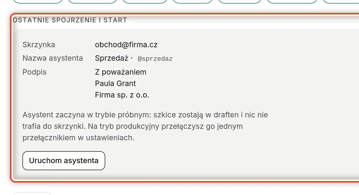 Zbliżenie – Uruchom asystenta