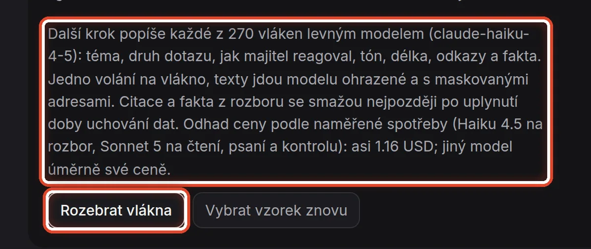 Detail — Nechte vlákna rozebrat