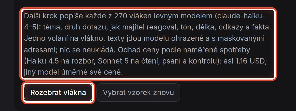 Detail — Nechte vlákna rozebrat