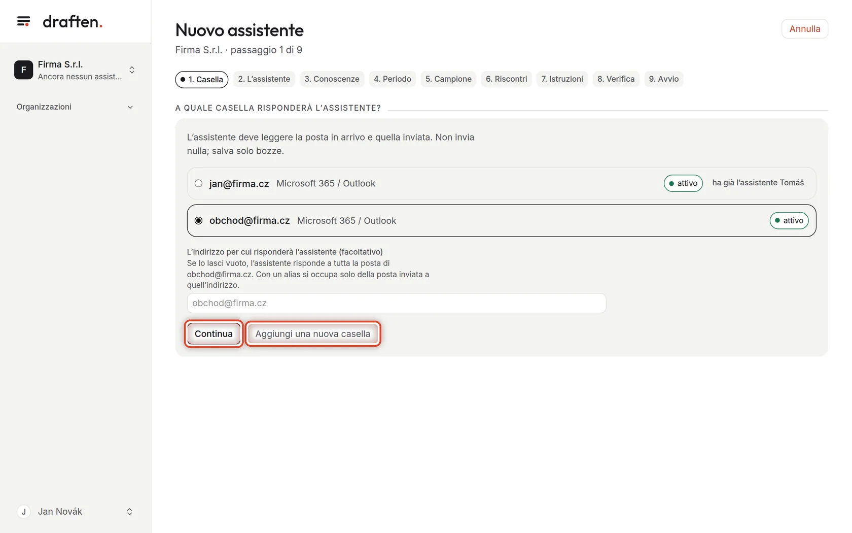 Screenshot del passo 2