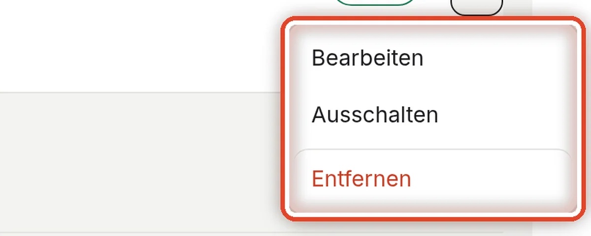 Nahaufnahme – Bearbeiten, ausschalten, entfernen