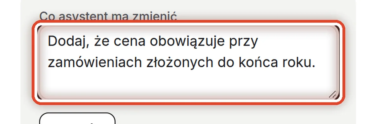 Zbliżenie – Napisz, co asystent ma zmienić