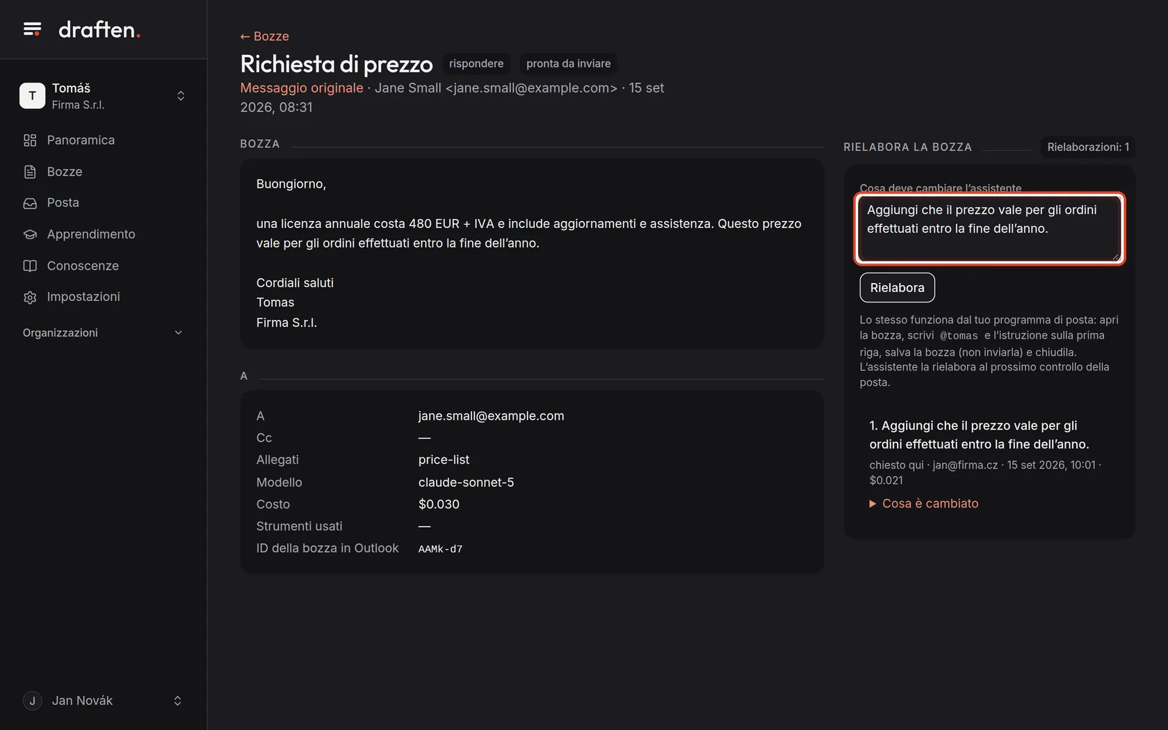 Screenshot del passo 3