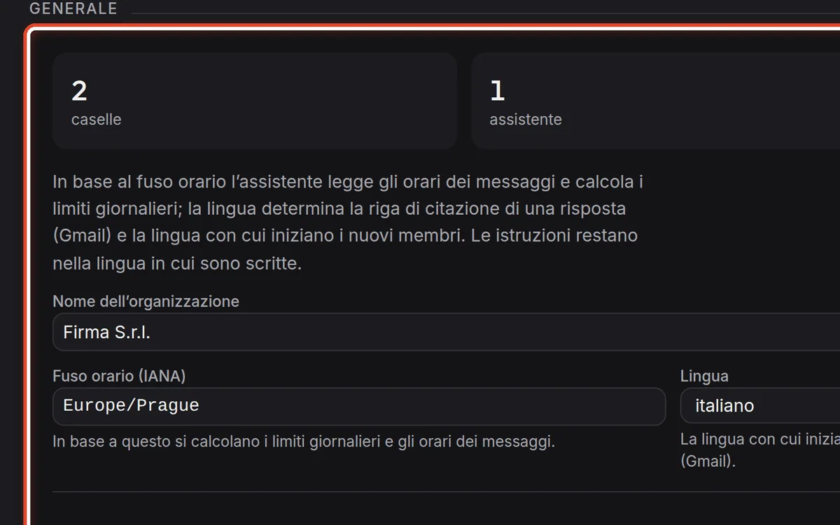 Da vicino – Le impostazioni generali dell’organizzazione