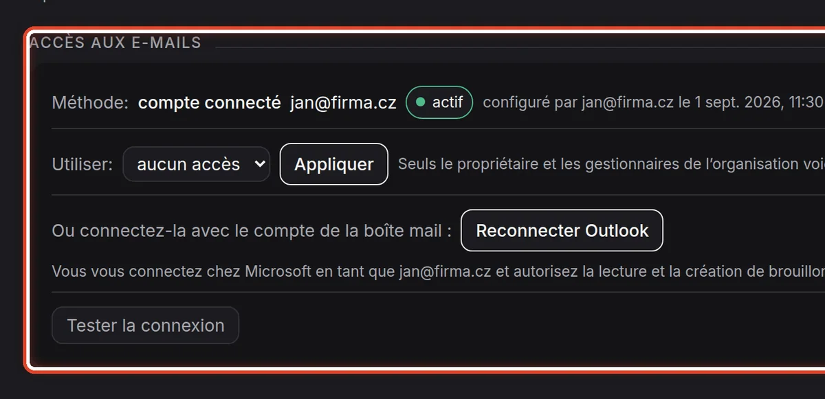 Gros plan – Accès aux e-mails