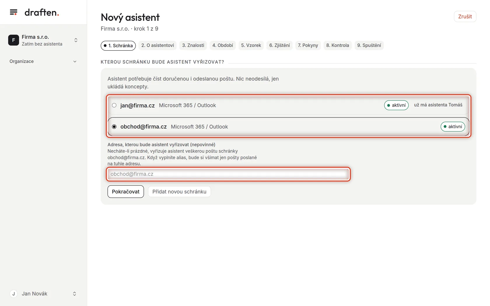 Snímek obrazovky ke kroku 1
