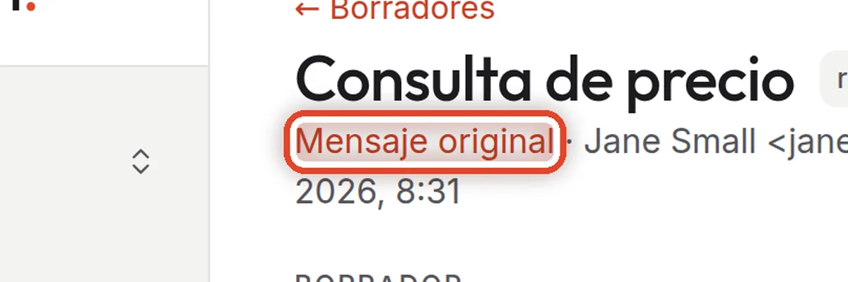 De cerca: Vea el mensaje original