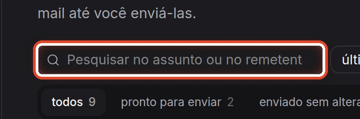 De perto – Encontre um rascunho específico