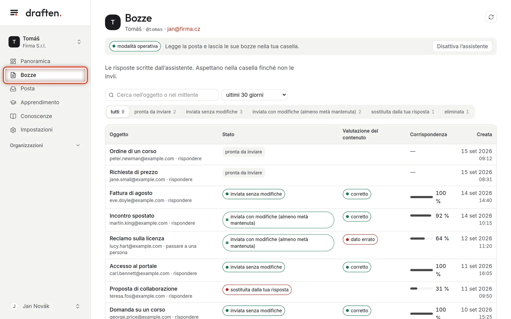Screenshot del passo 1