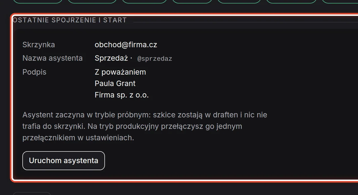 Zbliżenie – Uruchom asystenta
