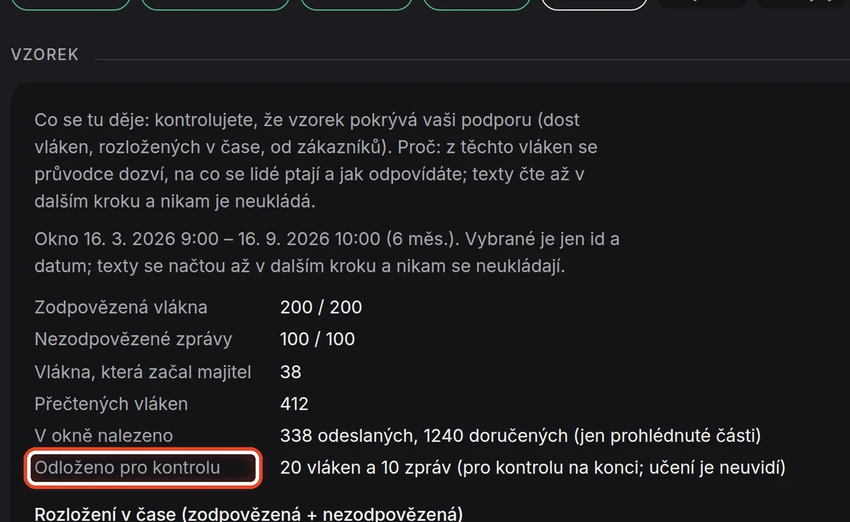 Detail — Zkontrolujte vzorek