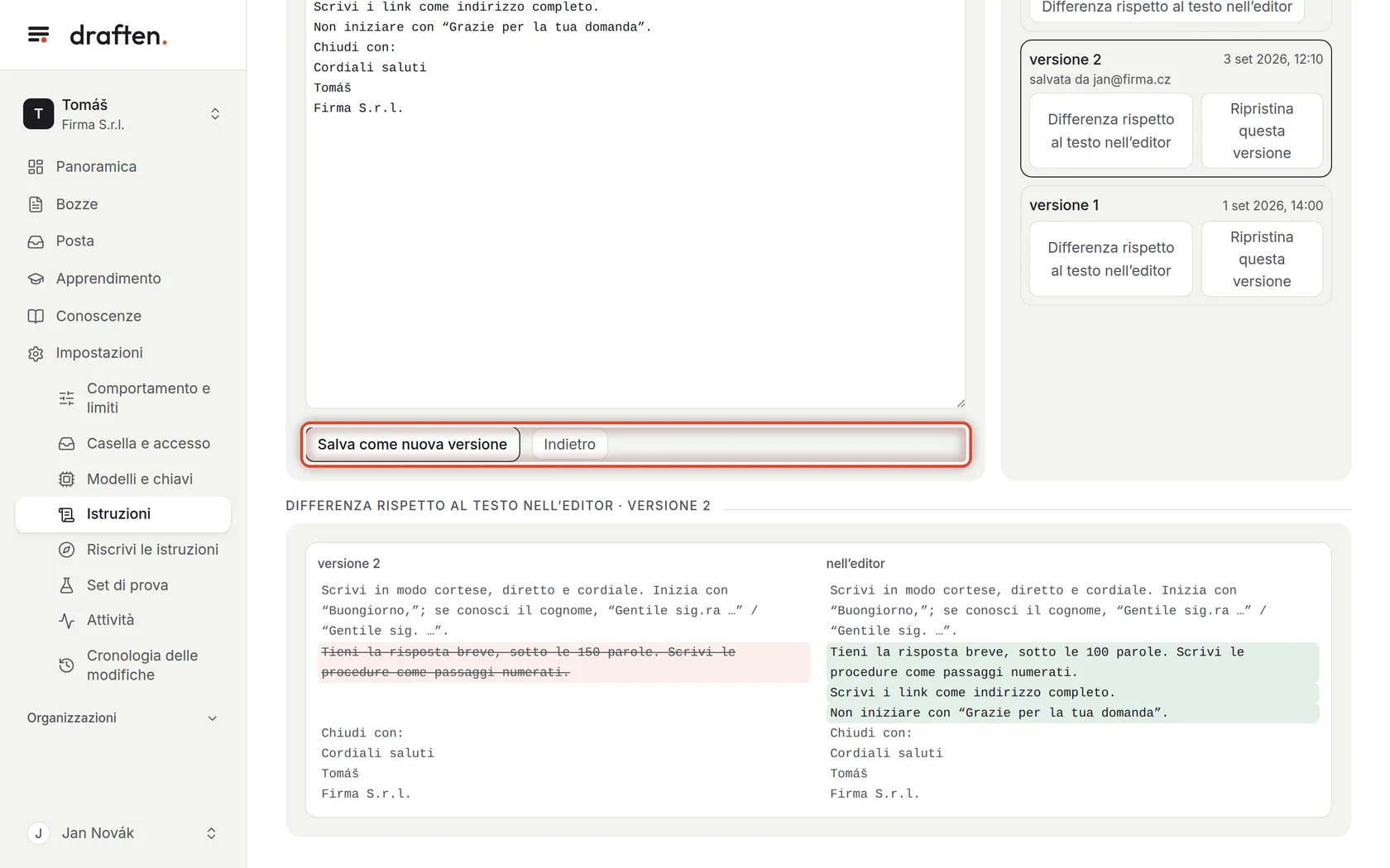 Screenshot del passo 3