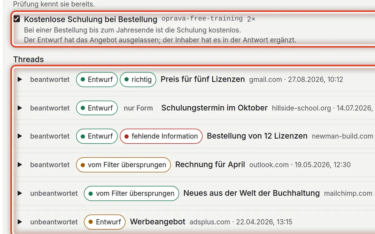 Nahaufnahme – Ergänzen, was fehlte
