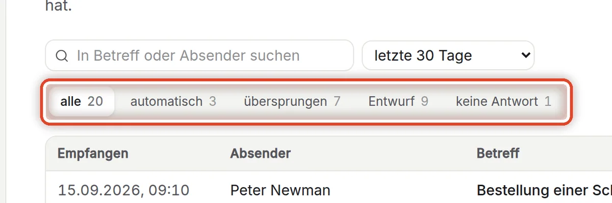 Nahaufnahme – Einen Status wählen