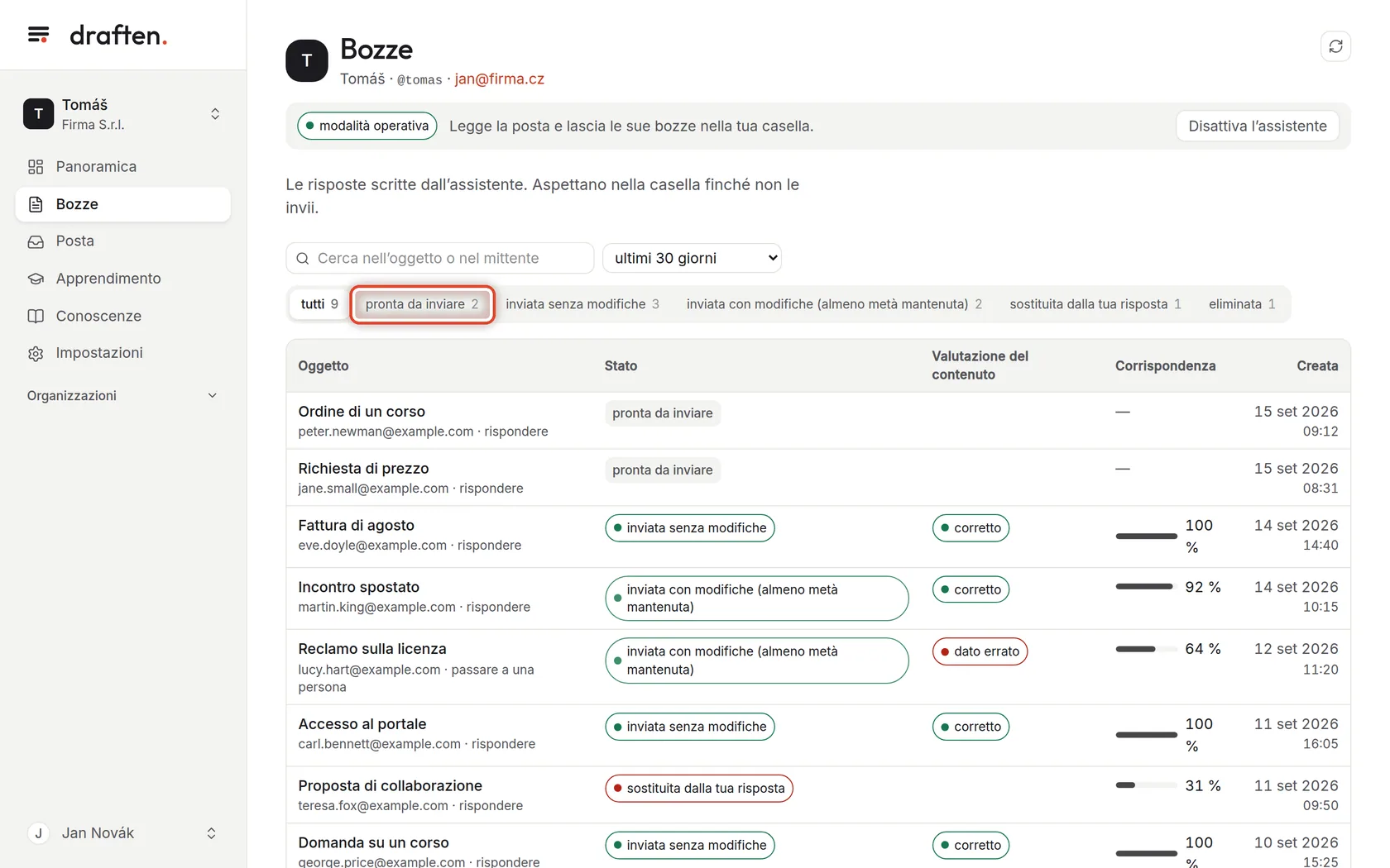 Screenshot del passo 1