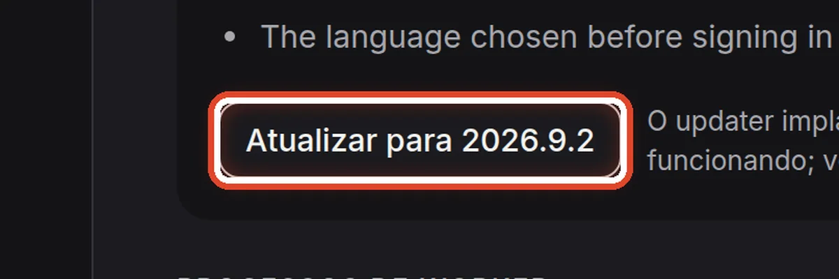 De perto – Inicie a atualização