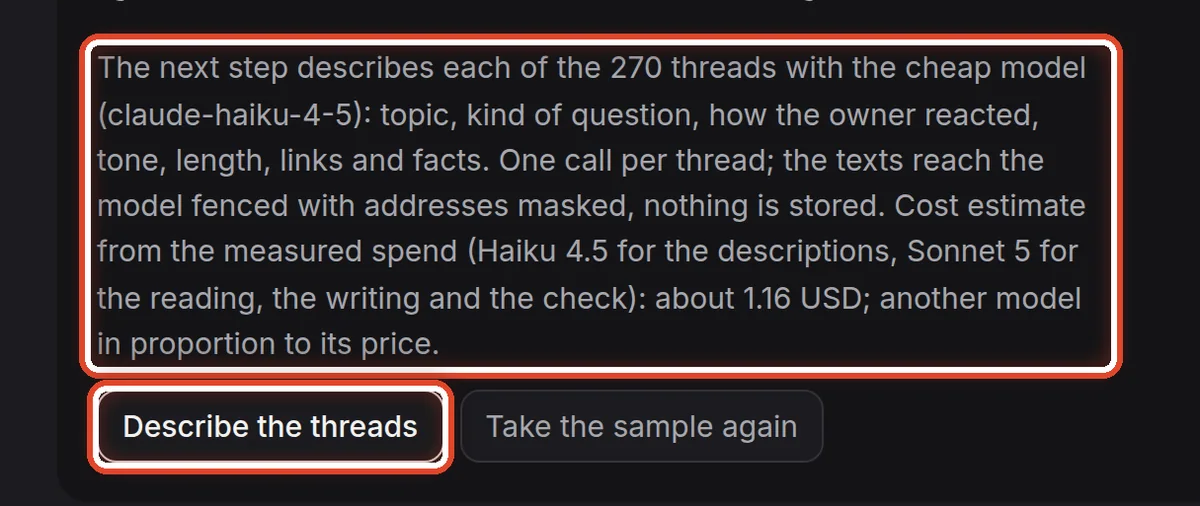 Close up — Sample and description